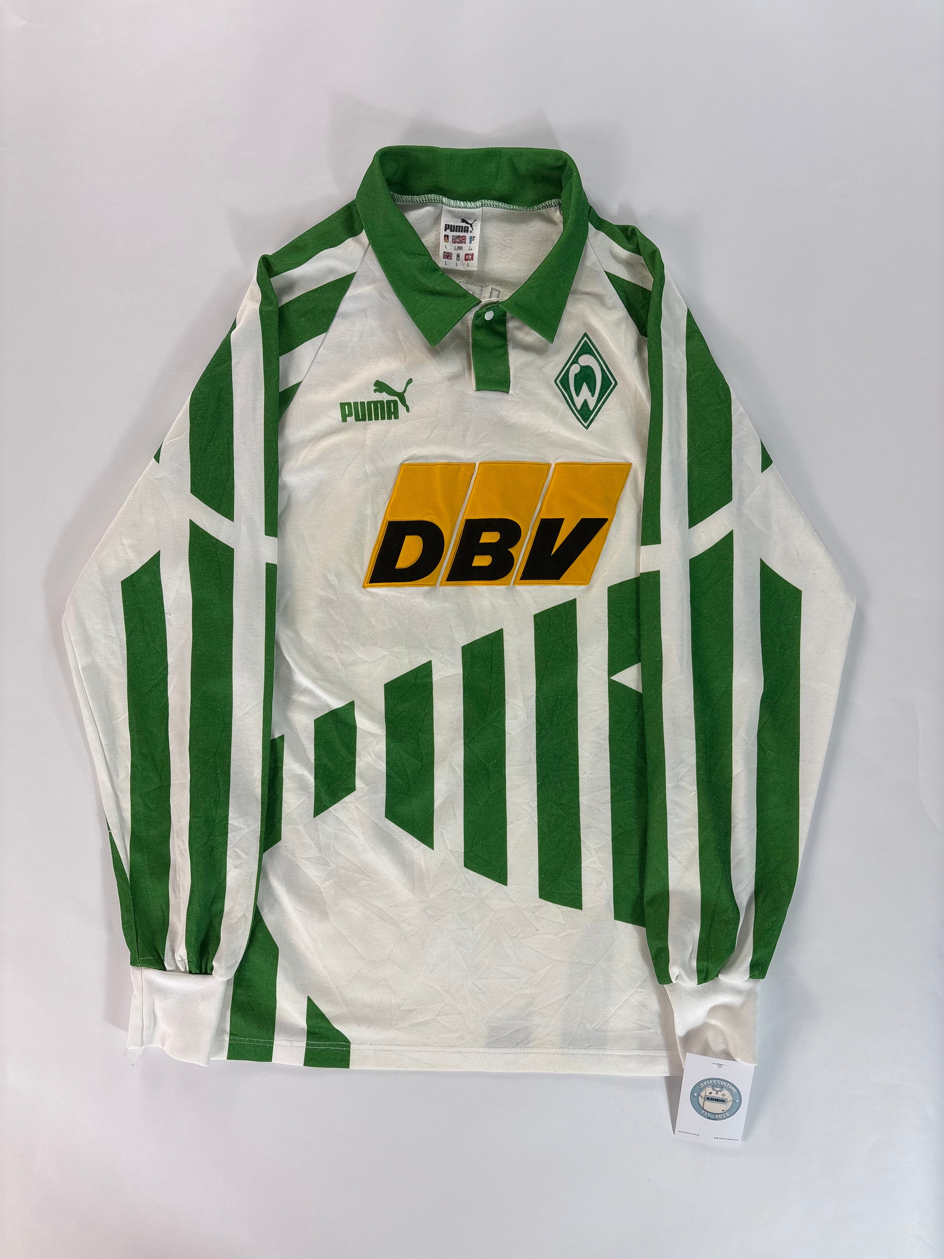 Werder Bremen Heimtrikot 1994/1995 - #7 Basler - L - Spielertrikot