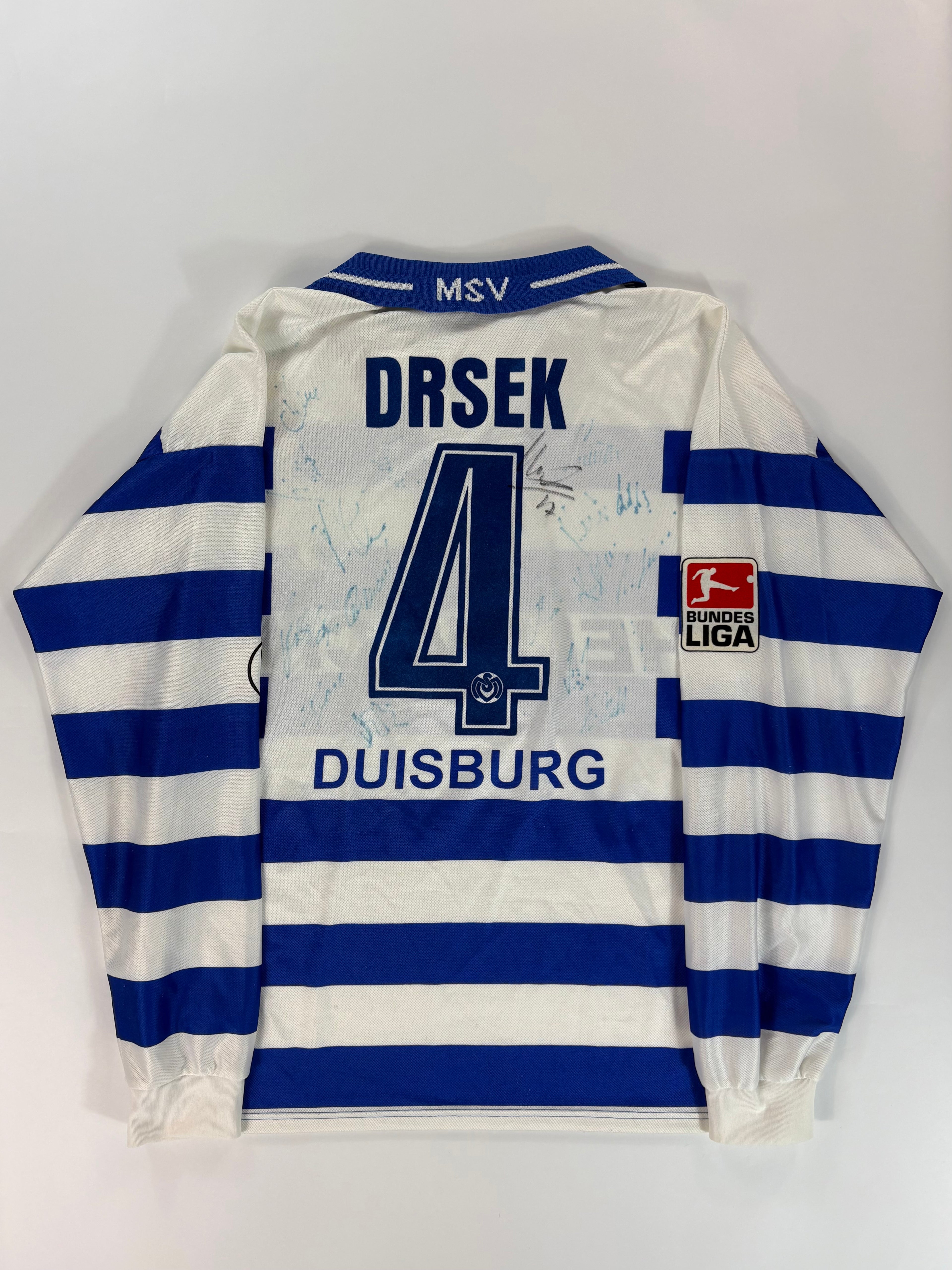 MSV Duisburg Heimtrikot 2001/2002 - #4 Drsek - L - Matchworn/Spielertrikot