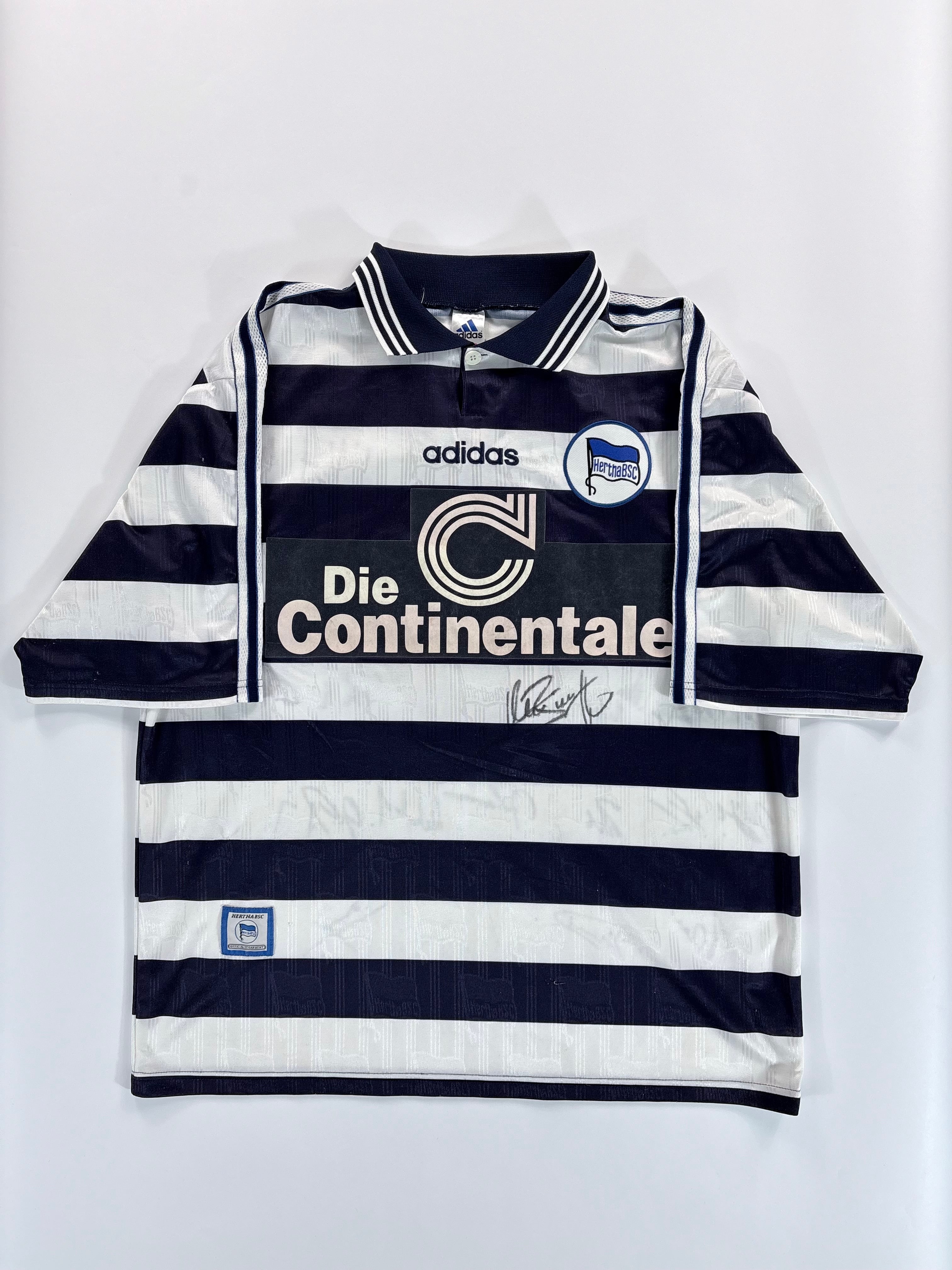 Hertha BSC Heimtrikot 1997/1998 - #6 Sverrisson - XL - Teamsigniert