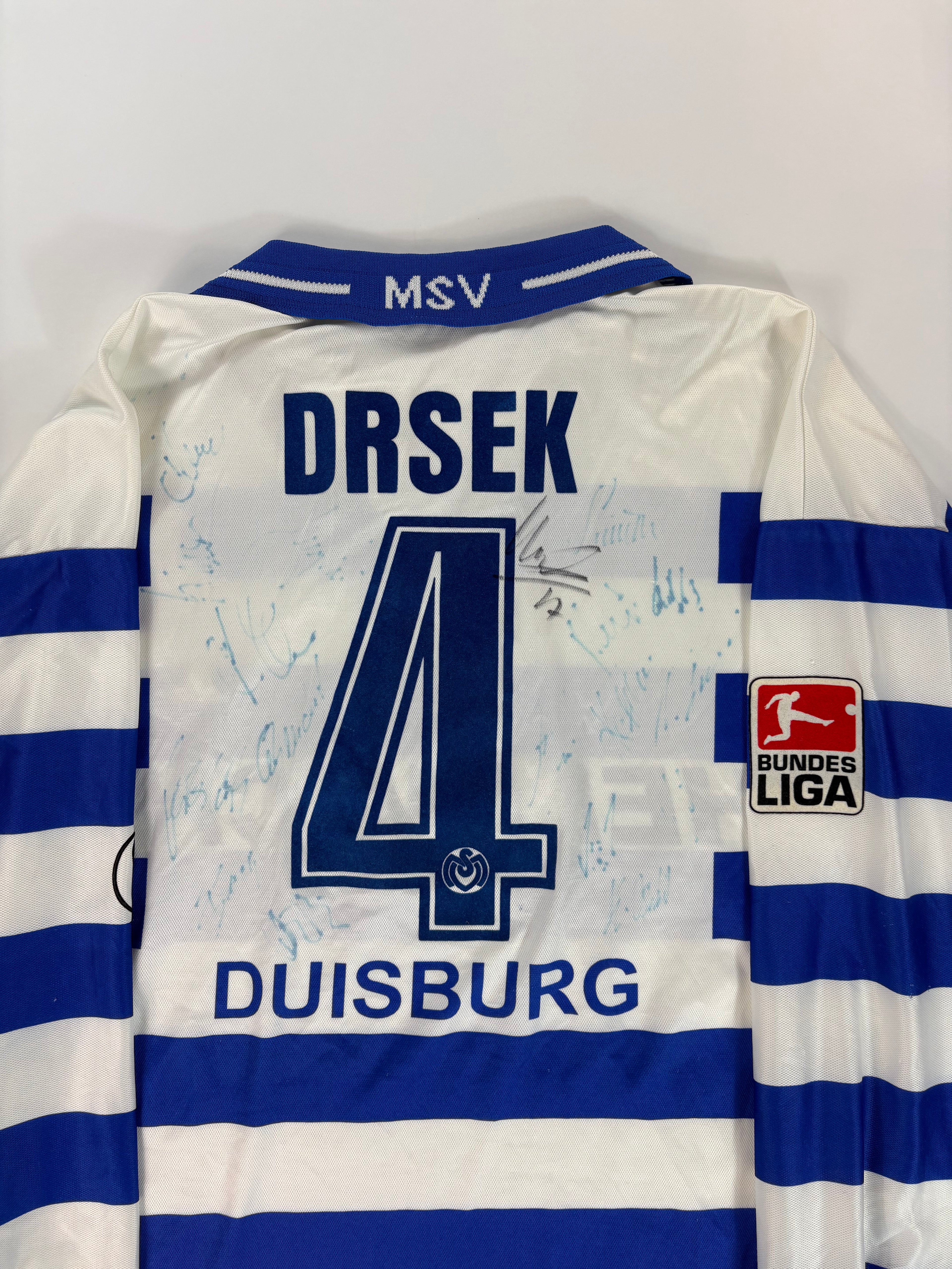 MSV Duisburg Heimtrikot 2001/2002 - #4 Drsek - L - Matchworn/Spielertrikot