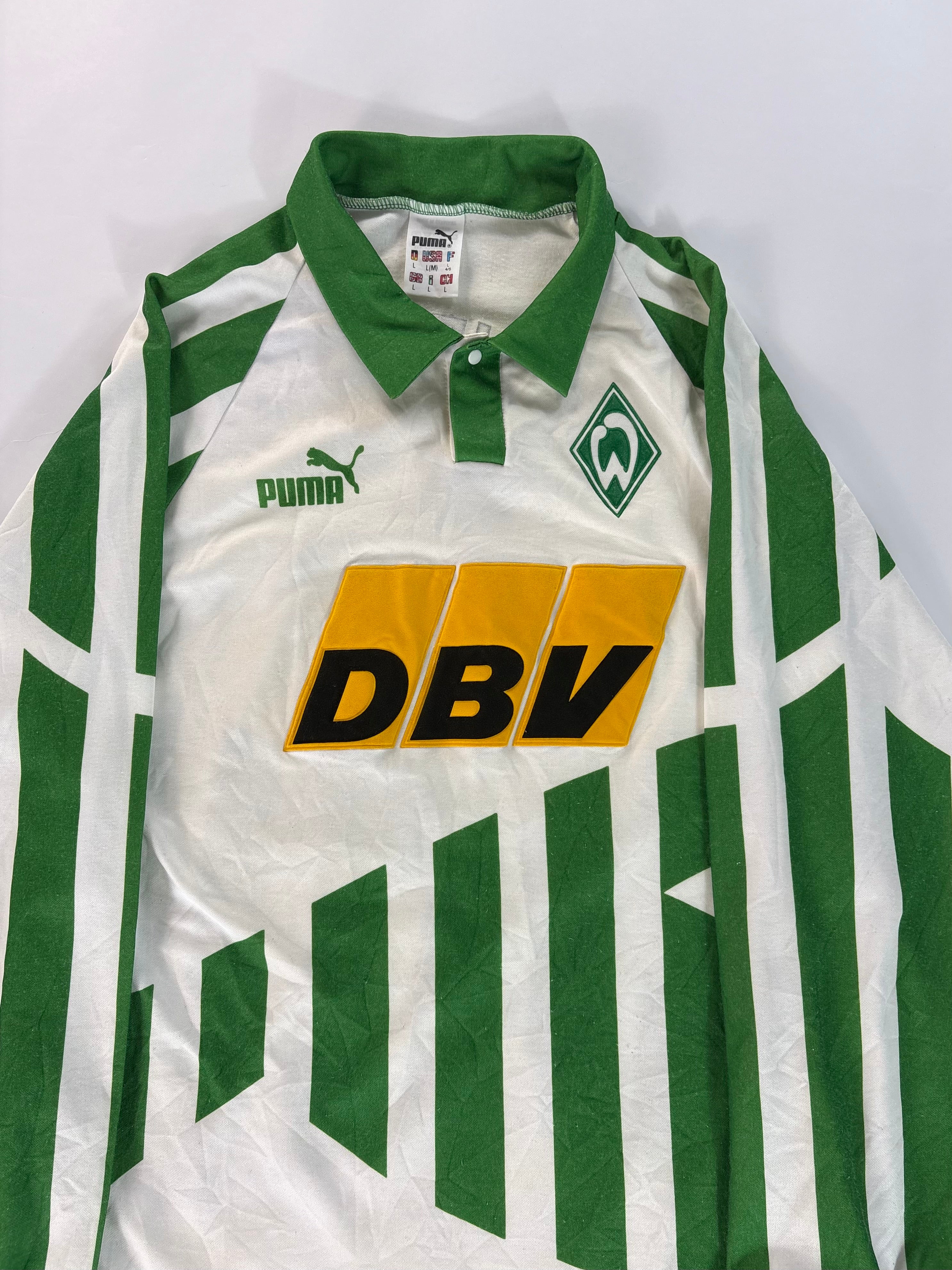Werder Bremen Heimtrikot 1994/1995 - #7 Basler - L - Spielertrikot